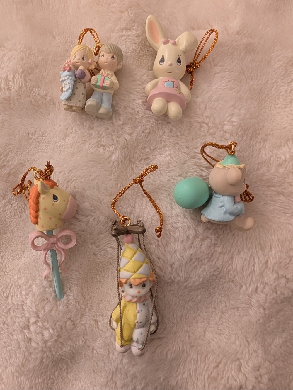 Precious Moments Mini Moments Ornament Lot of 5 Enesco Vintage Christmas